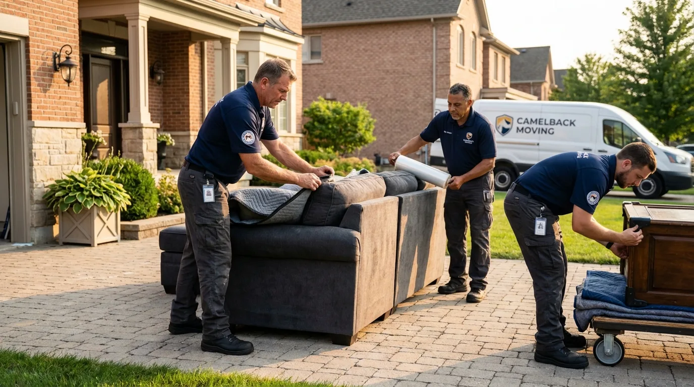 Large estate moving crew wrapping furniture in Gautier, MS