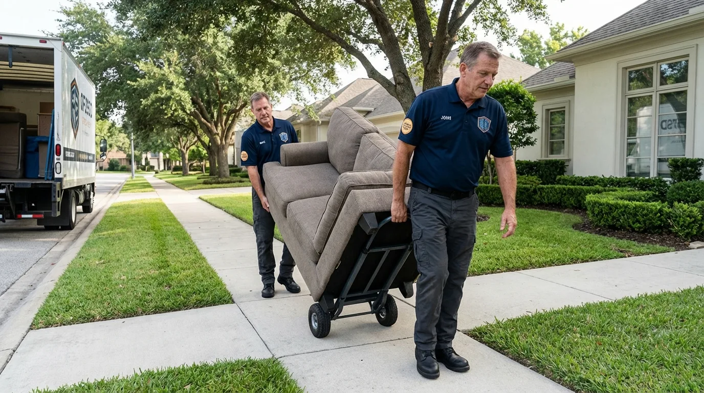 Local residential moving crew loading furniture in Gautier, MS